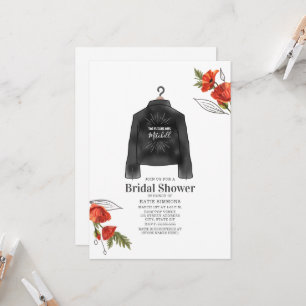 Leather Jacket Poppies Future Mrs. Bridal Shower Invitation
