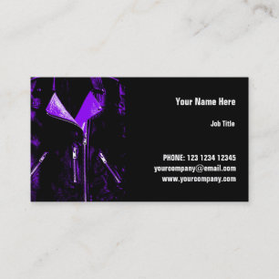Leather Jacket Purple business card horizontal