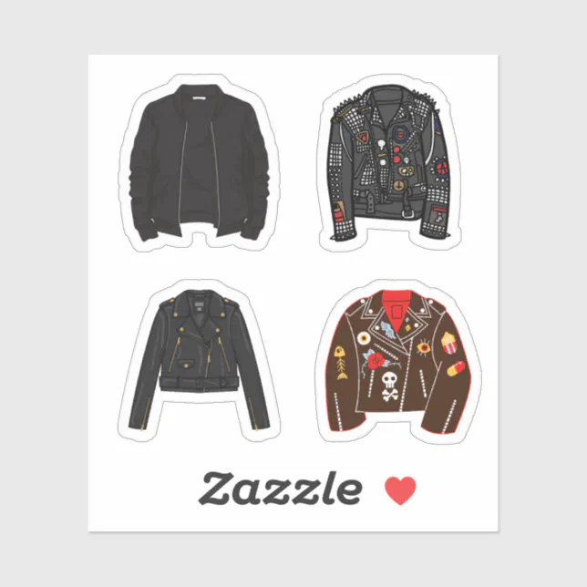 Leather Jacket Stickers | Zazzle