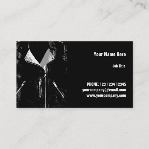 Leather Jacket White business card horizontal