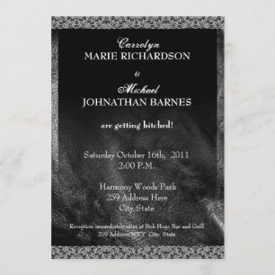 Leather & Lace Offbeat Biker Wedding Invitation