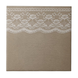 Leather & Lace Wedding Ceramic Tile