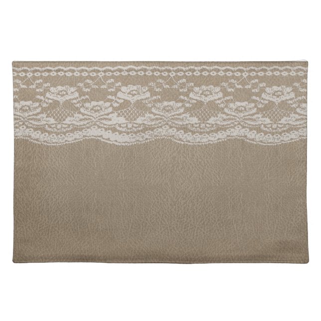 Leather & Lace Wedding Cloth Placemat (Front)