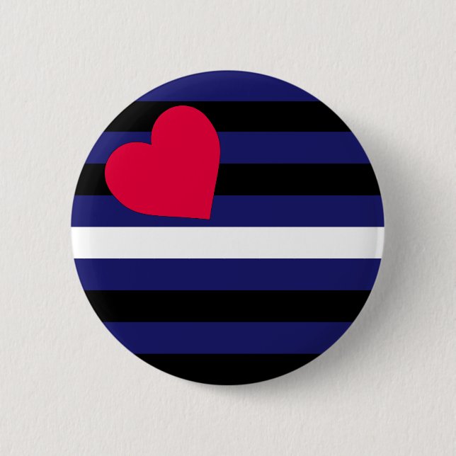 Leather Latex and BDSM Pride Flag Button (Front)