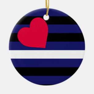 Leather Latex and BDSM Pride Flag Ceramic Ornament