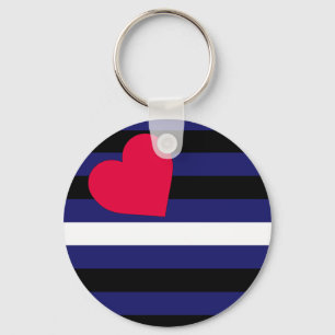 Leather Latex and BDSM Pride Flag Keychain