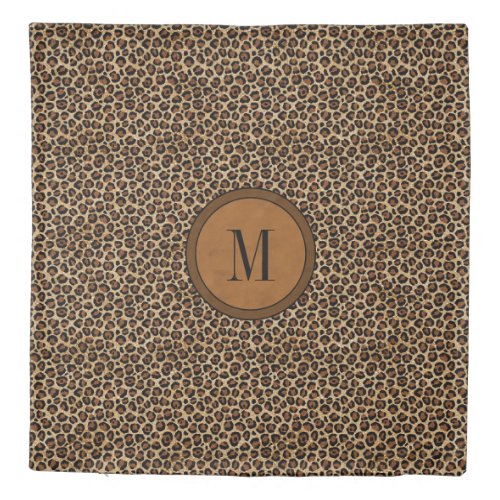 Leather Leopard Vintage Modern Boho Chic Monogram Duvet Cover