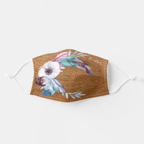 Leather_Look Boho Feathers Mask With Your Name