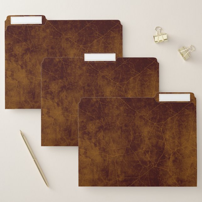 Leather look brown aged antique weathered file folder (Set)