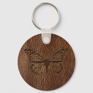 Leather-Look Butterfly Keychain