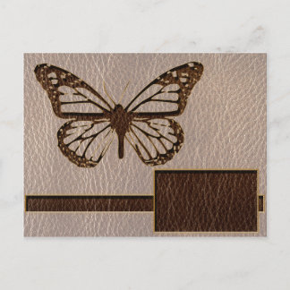 Leather-Look Butterfly Soft Postcard