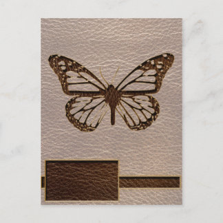 Leather-Look Butterfly Soft Postcard