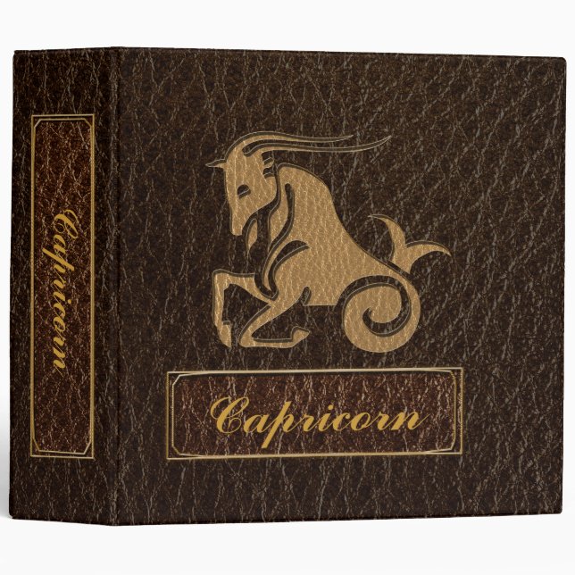 Leather-Look Capricorn 3 Ring Binder (Front/Spine)