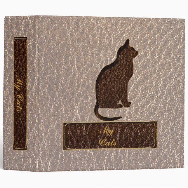Leather-Look Cat Soft 3 Ring Binder (Front/Spine)
