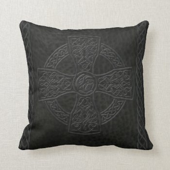 Leather Look Celtic Cross Pillow by TheInspiredEdge at Zazzle