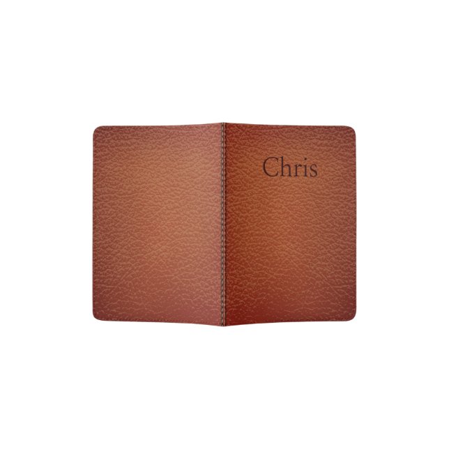 Leather look customizable passport holder (Opened)