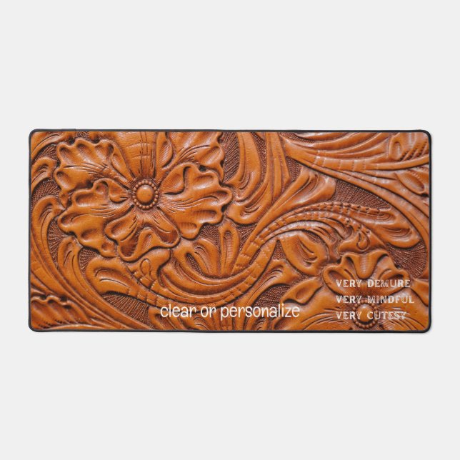 Leather-LOOK desk mat for office/dorm customizable (Front)