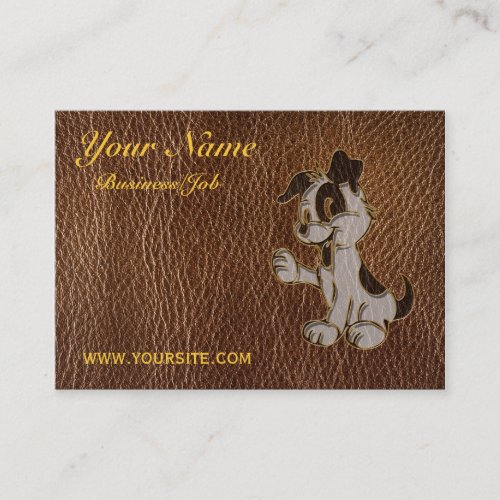 Leather-Look Dog Business Card Templates