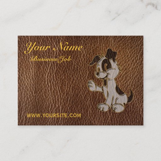 Customizable Leather-Look Dog Business Card Templates