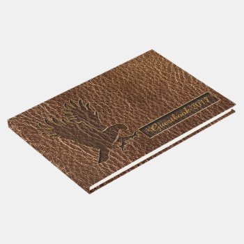 Leather-look Eagle Guest Book by MarianaEwaPattern at Zazzle