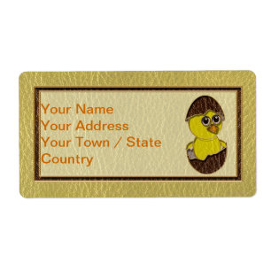 Leather-Look Easter Chicken Label