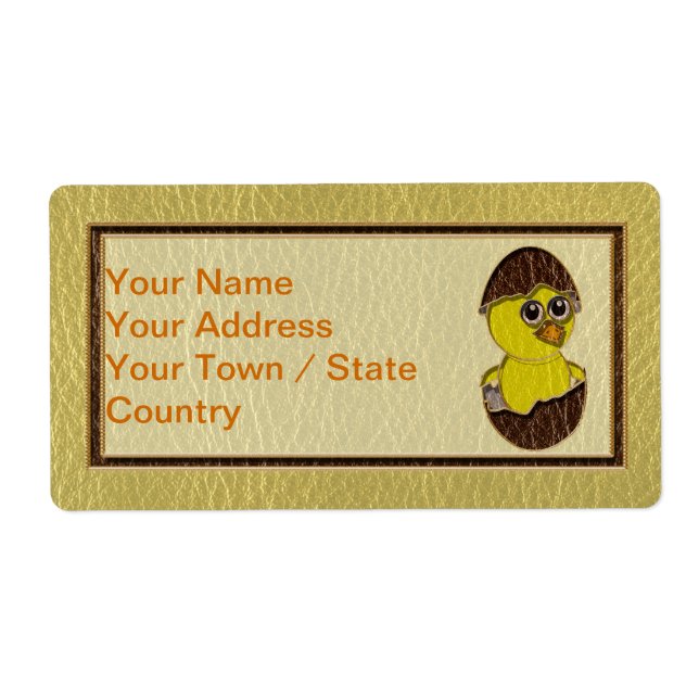 Leather-Look Easter Chicken Label (Front)