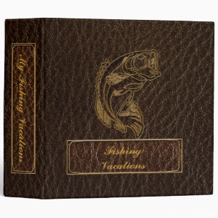 Leather-Look Fish Dark 3 Ring Binder