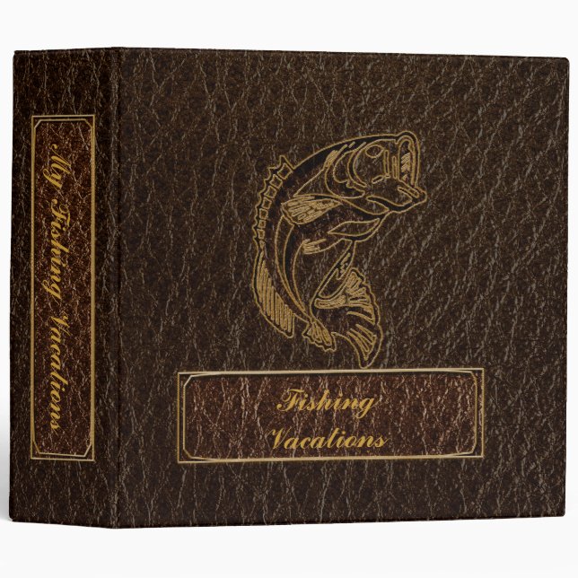Leather-Look Fish Dark 3 Ring Binder (Front/Spine)