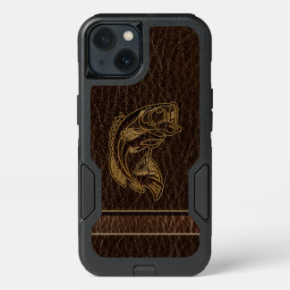 Leather-Look Fish Dark iPhone 13 Case