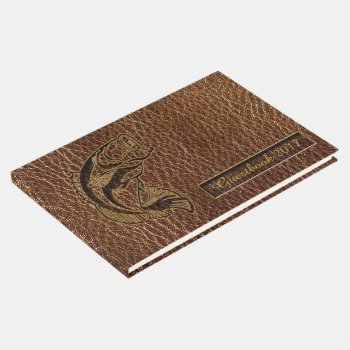 Leather-look Fish Guest Book by MarianaEwaPattern at Zazzle
