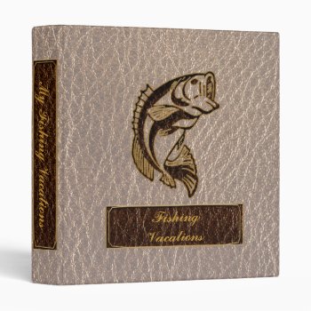 Leather-look Fish Soft 3 Ring Binder by MarianaEwaPattern at Zazzle