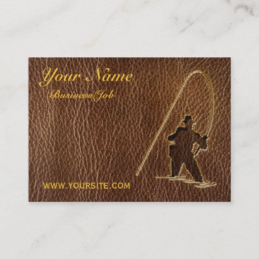 Customizable Leather-Look Fisherman Business Cards