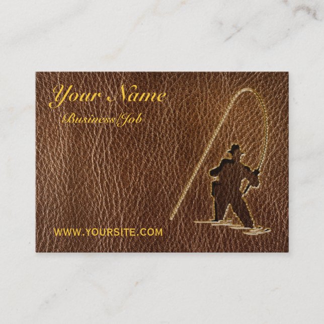 Leather-Look Fisherman Business Card (Front)