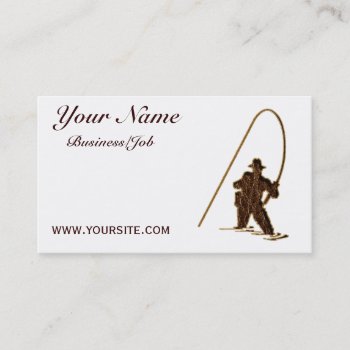 Leather-look Fisherman Customized Business Card by MarianaEwaPattern at Zazzle