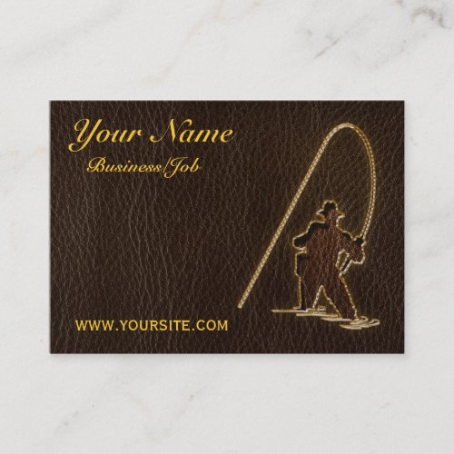 Leather-Look Fisherman Dark Business Cards