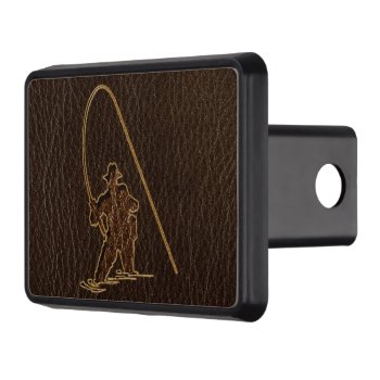 Leather-look Fisherman Dark Tow Hitch Cover by MarianaEwaPattern at Zazzle