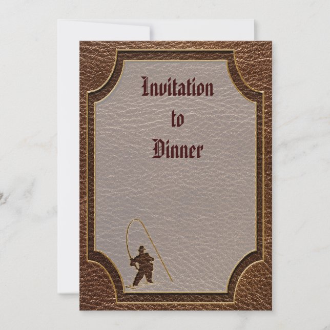 Leather-Look Fisherman Invitation (Front)