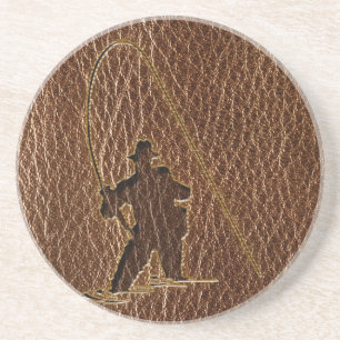 Leather-Look Fisherman Sandstone Coaster
