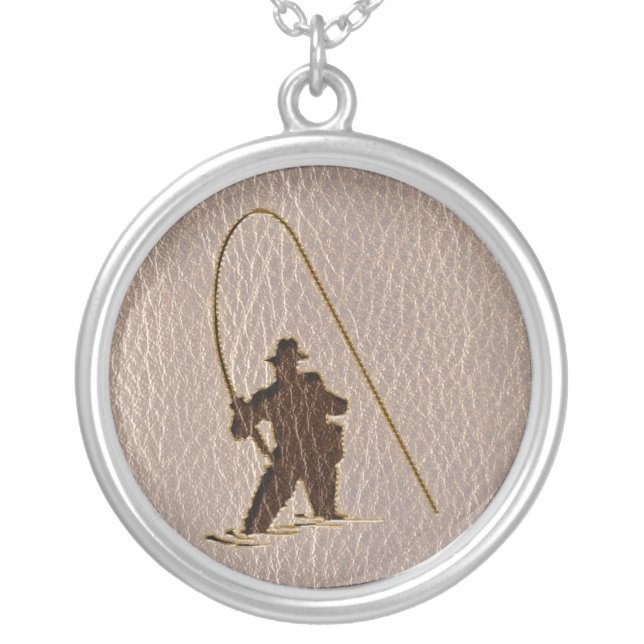 Leather-Look Fisherman Soft Silver Plated Necklace (Front)