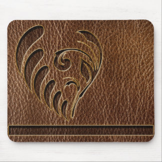Leather-Look Flower Mouse Pad