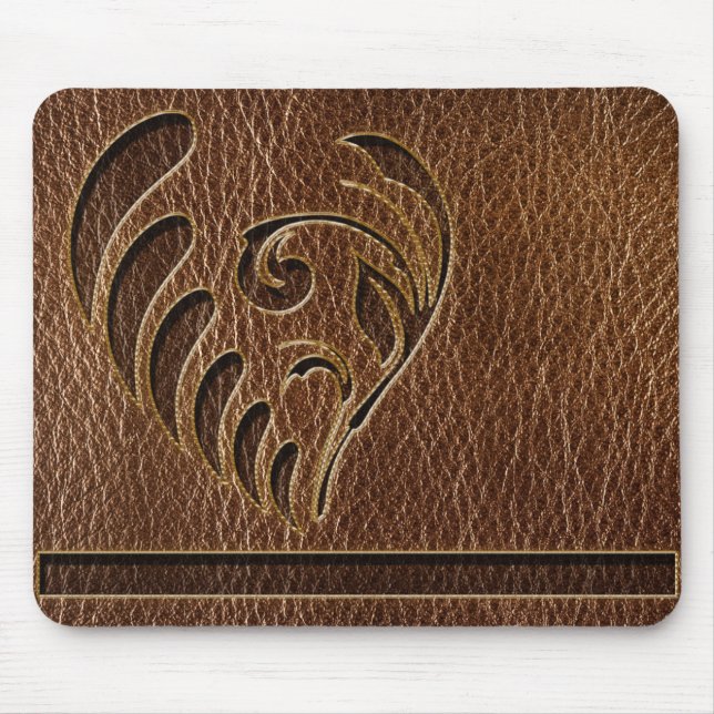 Leather-Look Flower Mouse Pad (Front)