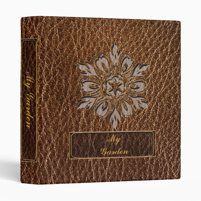 Leather-Look Flower Star 3 Ring Binder (Front/Spine)