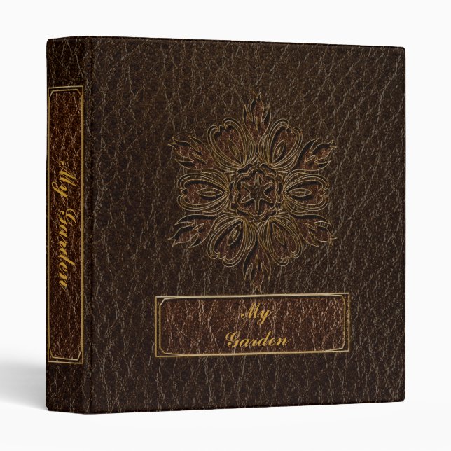 Leather-Look Flower Star Dark Binder (Front/Spine)