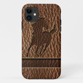 Leather-look Horse Iphone 11 Case by MarianaEwaPattern at Zazzle