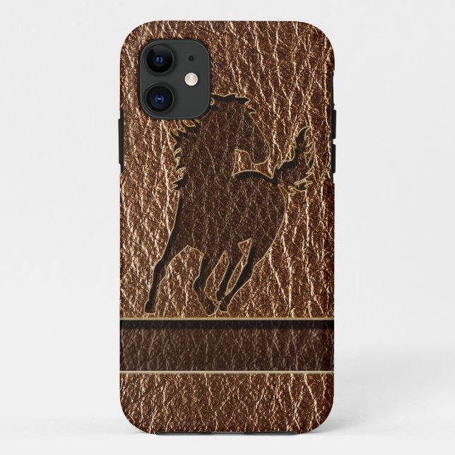 Leather-Look Horse Case-Mate iPhone Case (Back)