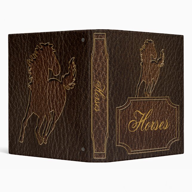 Leather-Look Horse Dark 3 Ring Binder (Background)