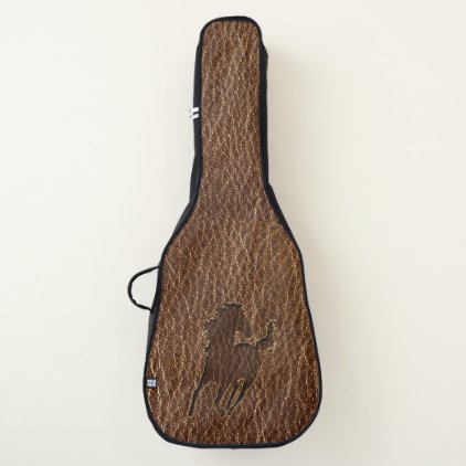 Leather-Look Horse Guitar Case