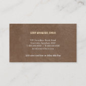 Leather Look Horse Imprint Business Card (Back)