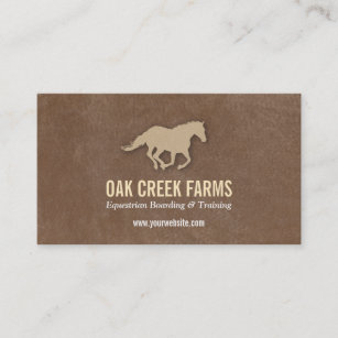 Leather Look Horse Imprint Business Card