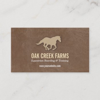 Leather Look Horse Imprint Business Card by starstreambusiness at Zazzle